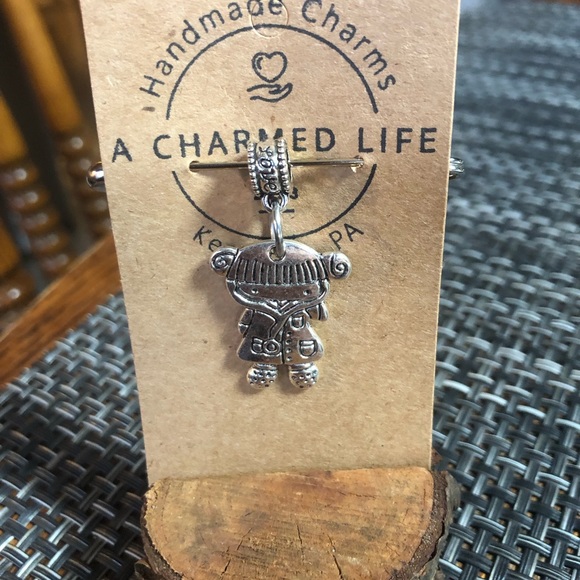 NWT, Handmade by A Charmed Life. Silver Nurse/Doctor on Silver Bail - Picture 2 of 5